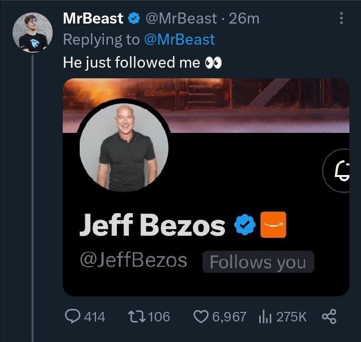 Jeff Bezos and MrBeast Twitter