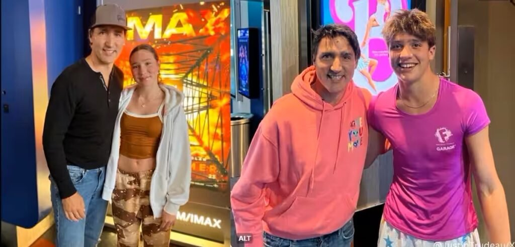 Justin Trudeau Watches Oppenheimer with Daughter After Barbie Show with Son