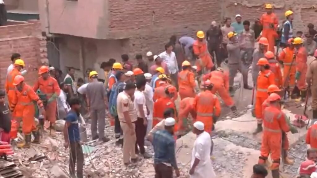 Deadly Building Collapse in Delhi's Mustafabad Claims Four Lives, Others Remain Trapped