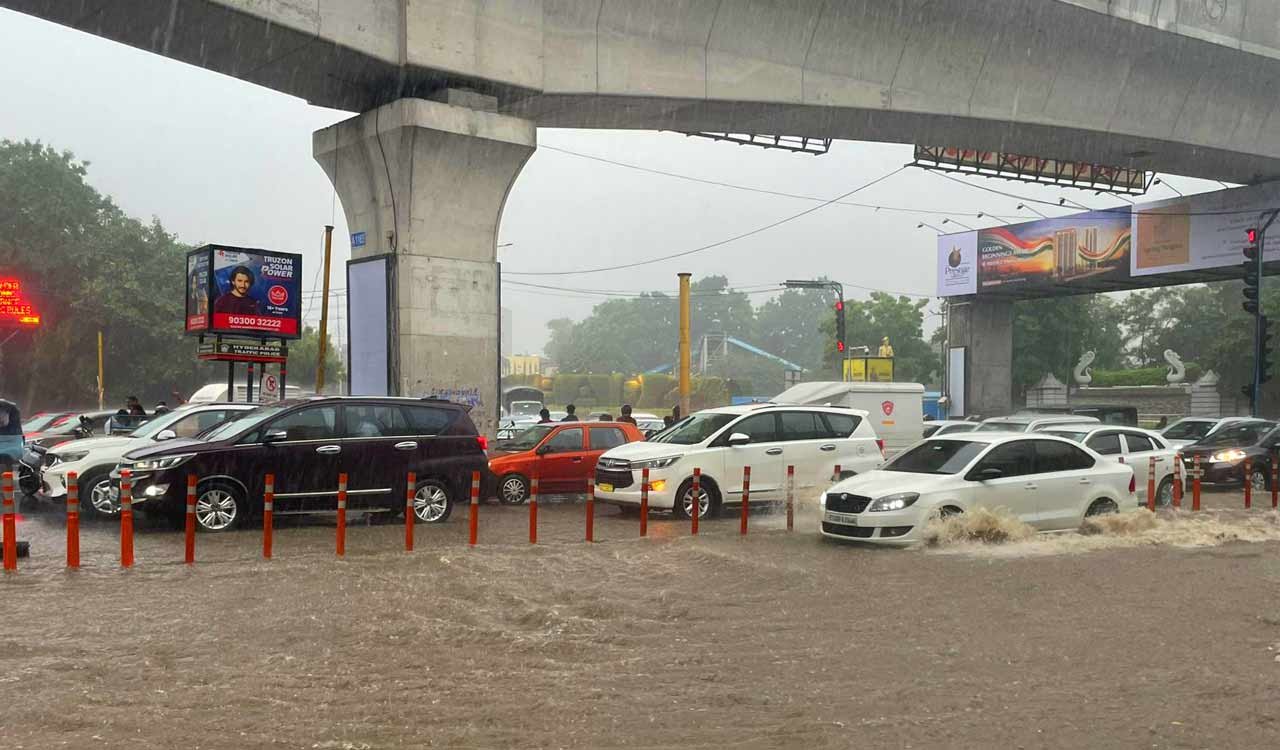 Rainfall Batters Hyderabad as 120mm Downpour Floods Major Streets