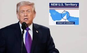 Trump Posts Map Labeling Strait of Hormuz as US Territory