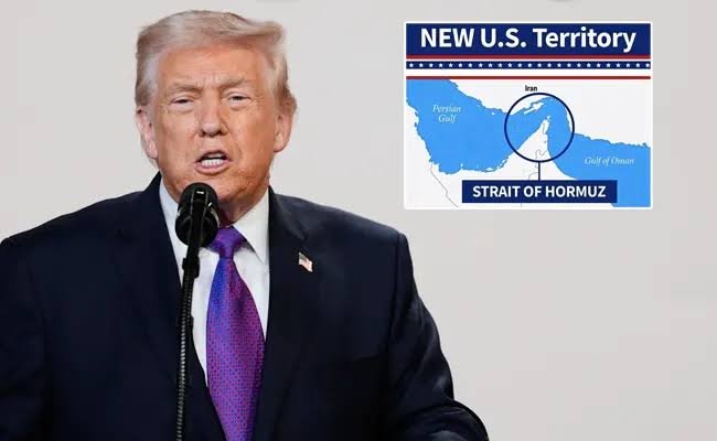 Trump Posts Map Labeling Strait of Hormuz as US Territory